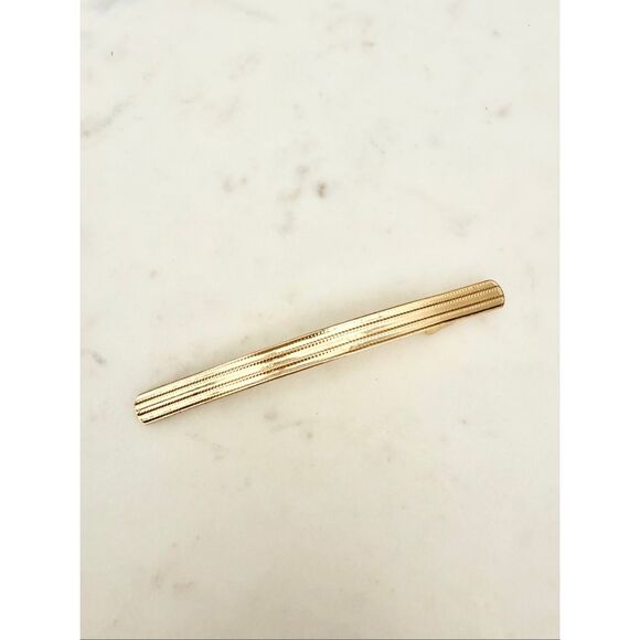 Nordstrom Gold Tone French Barrette Hair Clip Minimalist Textured Metal - Paris main image 4